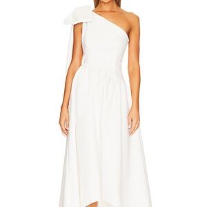 Elliatt White Asymmetrical One-Shoulder Dress
